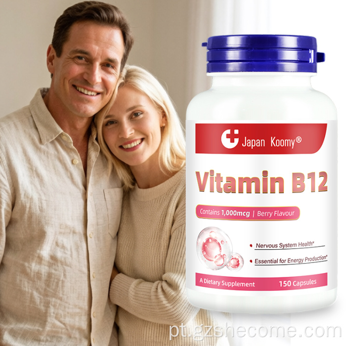 Shecome Vitamina B12 Cápsulas Suporte Energético ao Sistema Nervoso